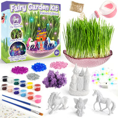 Bloonsy Unicorn Fairy Garden Kit paint set features kid-safe colors for crafts.