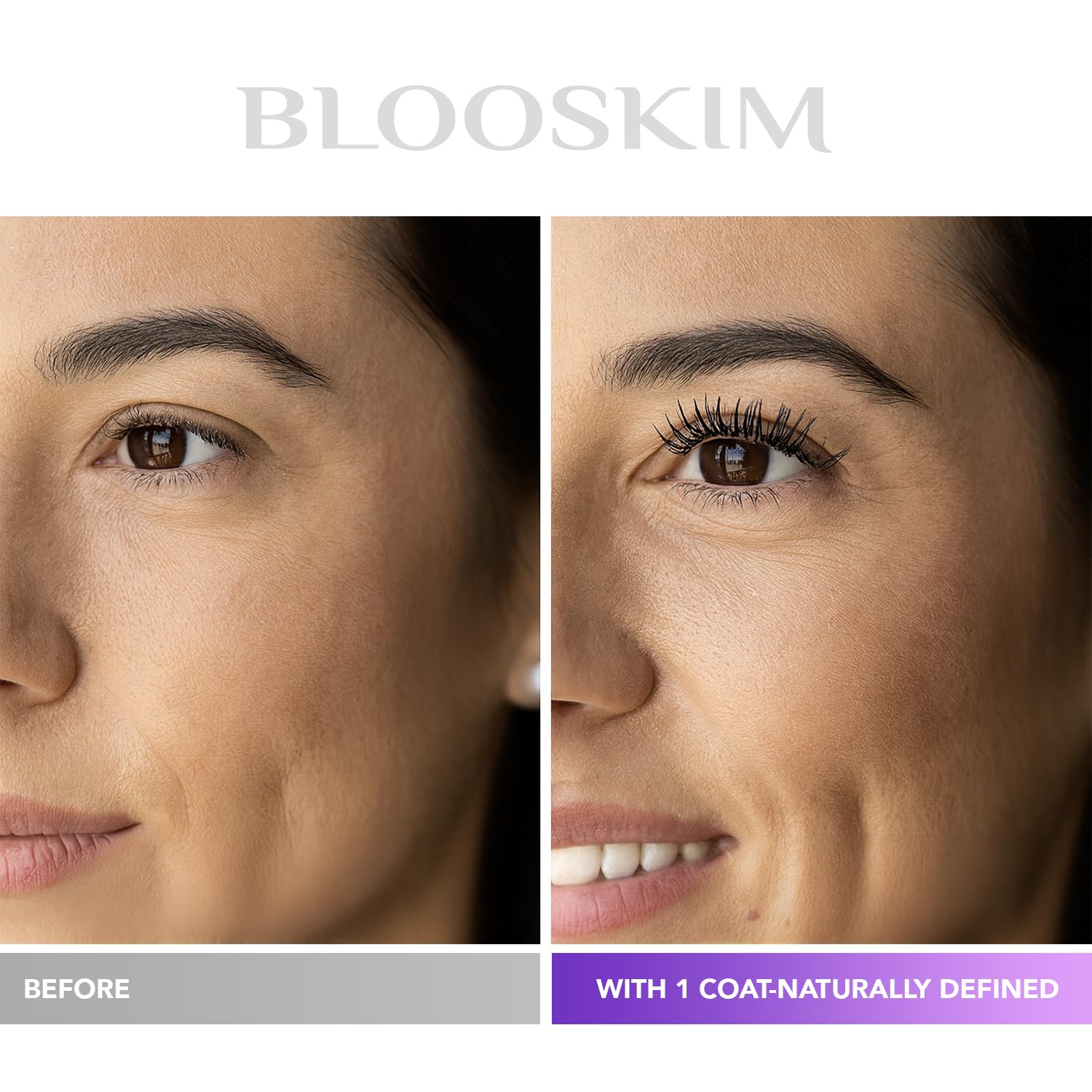Blooskim Prime Lash Mascara on lashes providing natural definition for mature eyes
