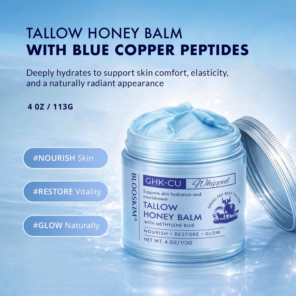 Blooskim blue balm texture close up suggests cooling soothing feel