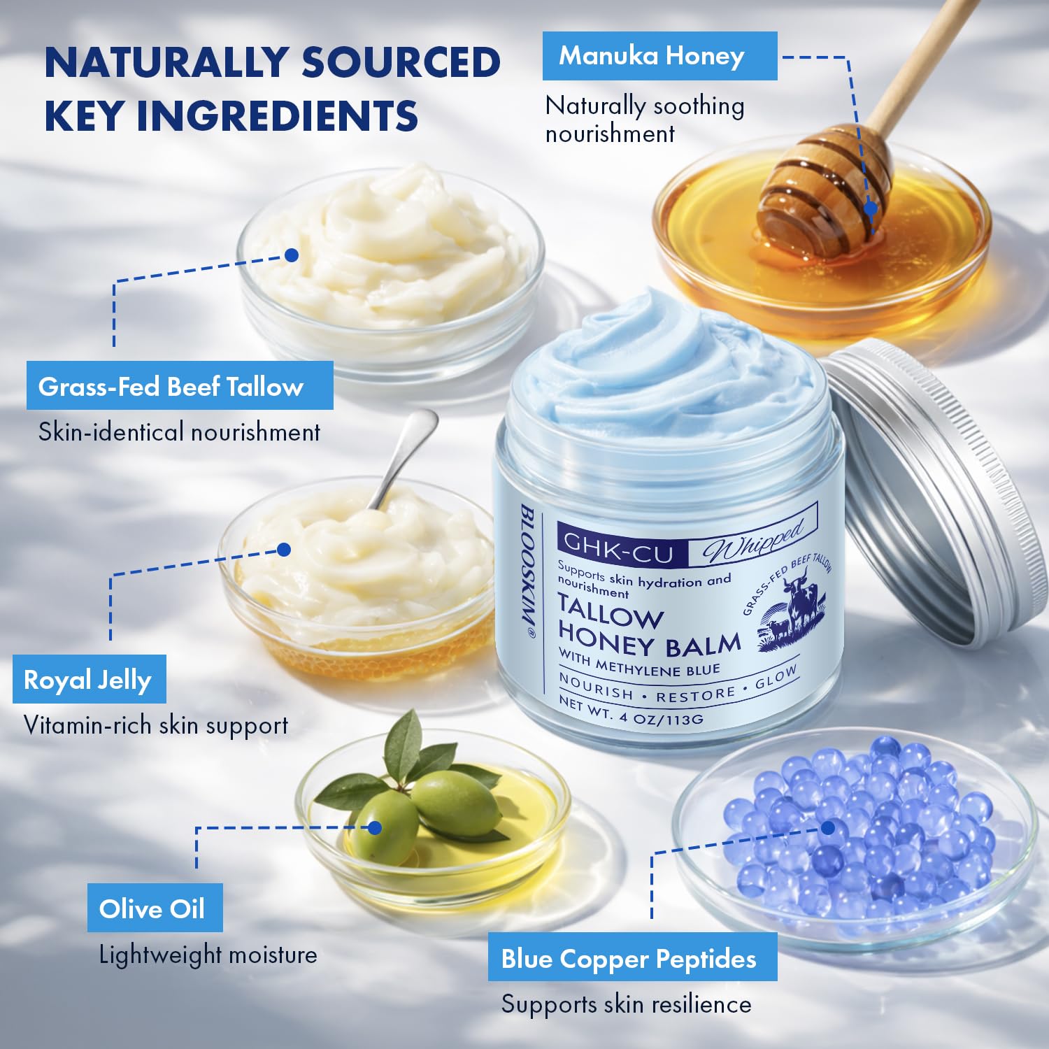 Blooskim Manuka honey and Vitamin E blend for soothing skin