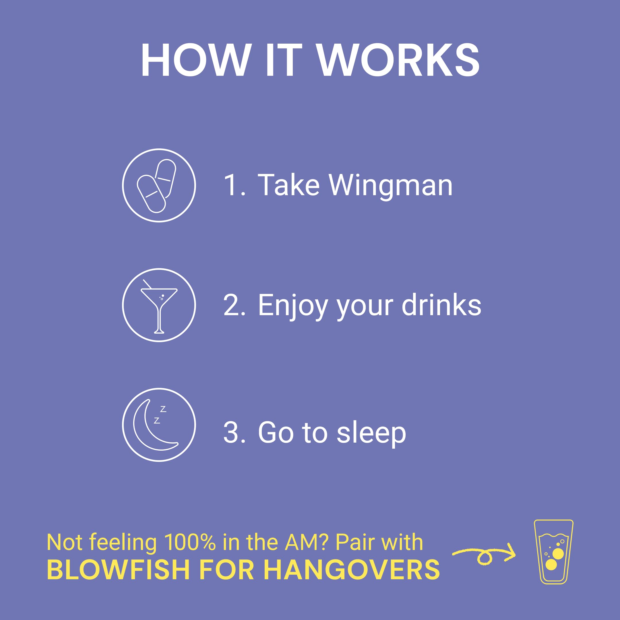 Blowfish Wingman electrolyte blend supports hydration during celebrations.