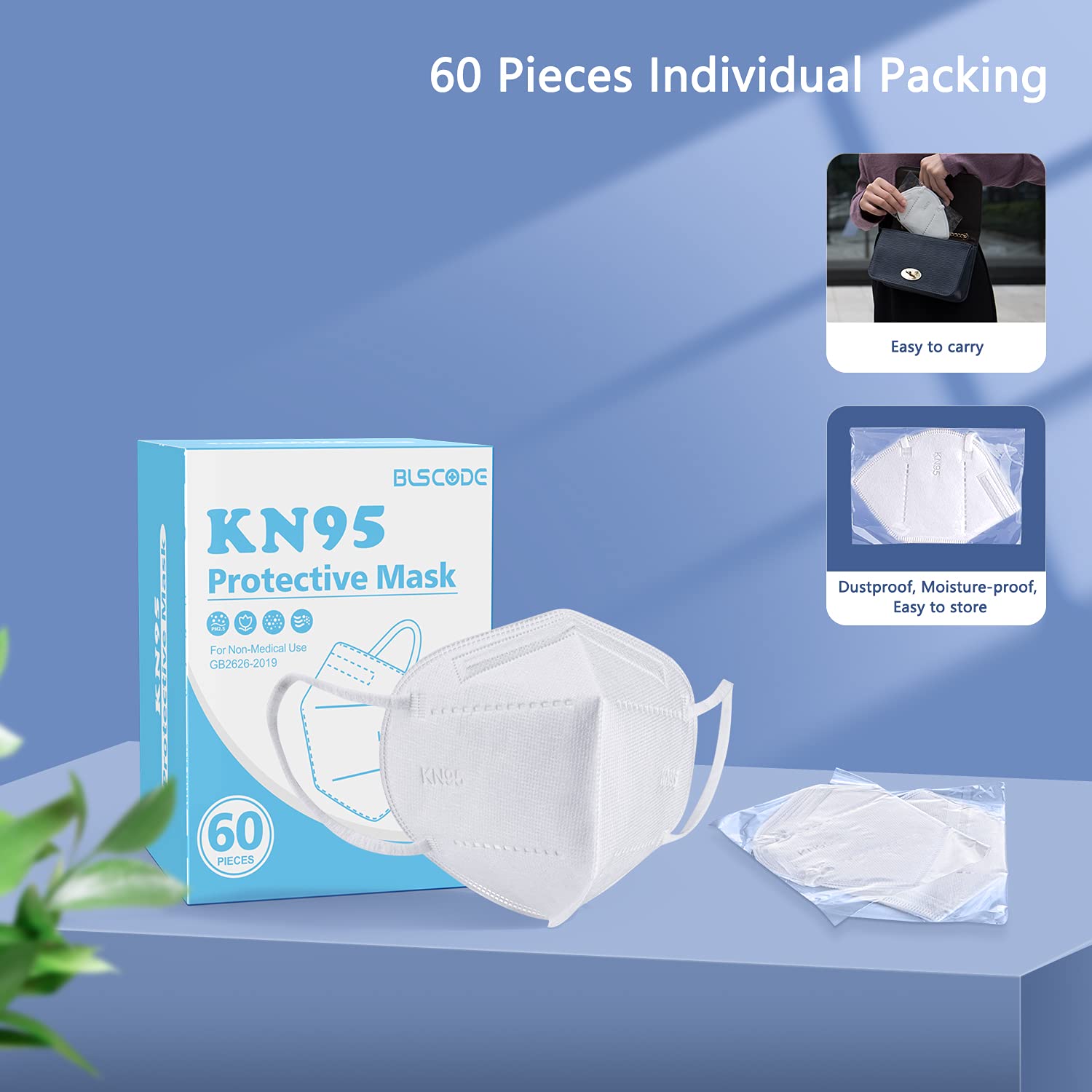 BLScode breathable white mask supports easy daily breathing.