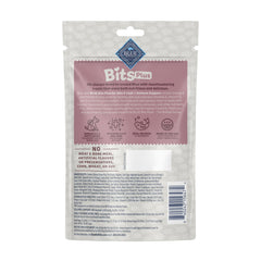 Open bag of Blue Bits Salmon Morsels reveals chewy texture and savory aroma