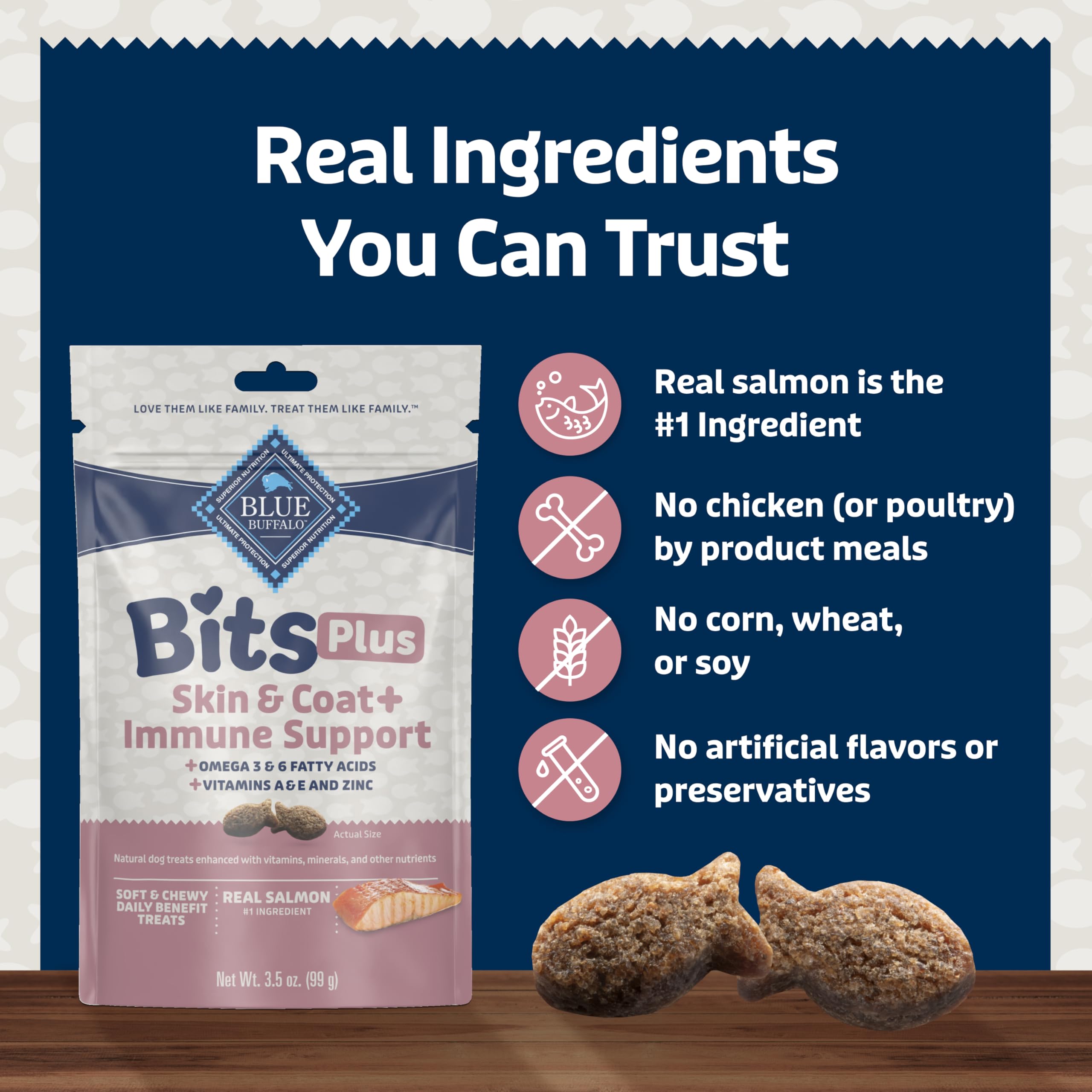 Real salmon center of morsel illustrates premium protein source
