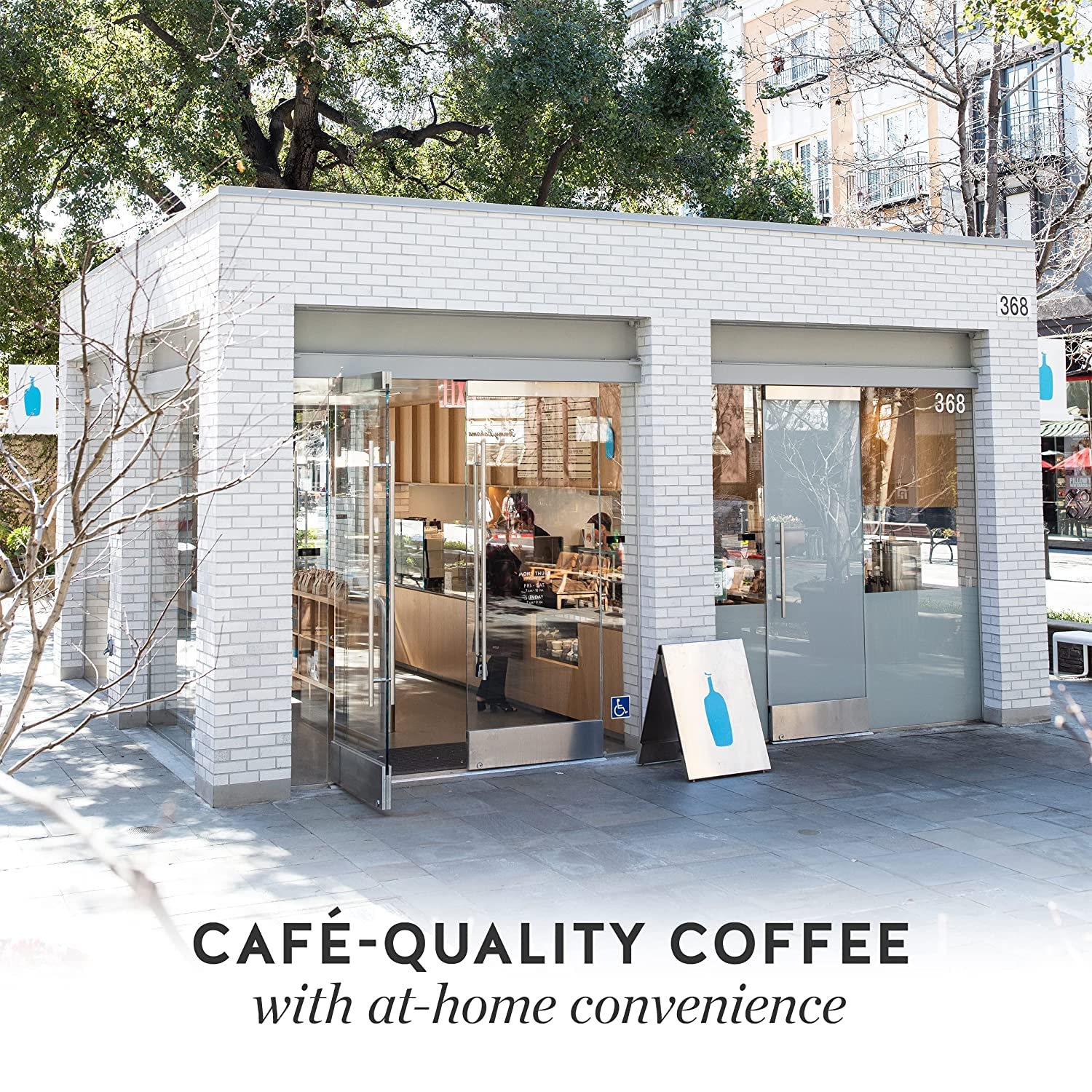 Blue Bottle Balanced origin East Africa, bright citrus notes and cocoa hints in the cup.