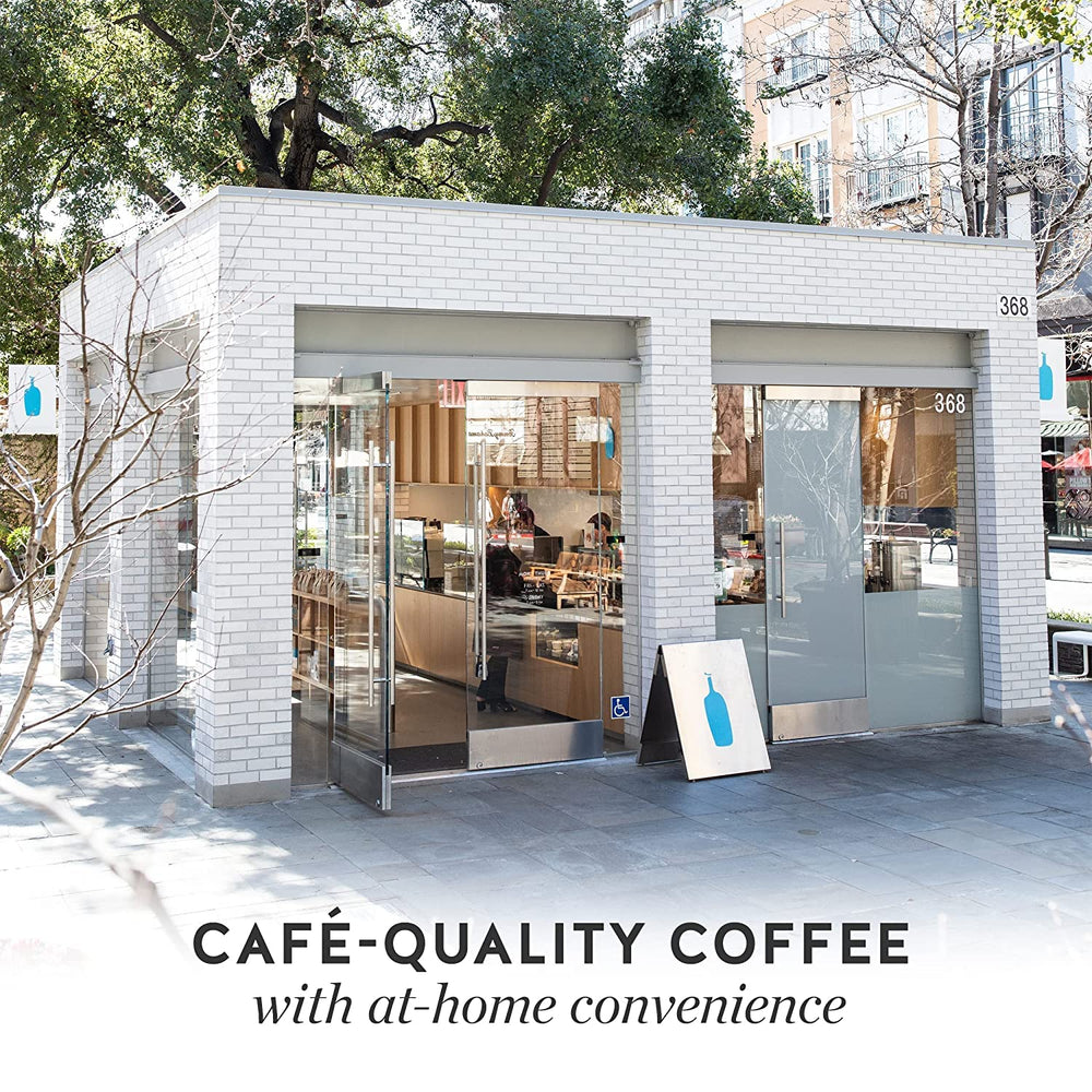 Blue Bottle Balanced origin East Africa, bright citrus notes and cocoa hints in the cup.