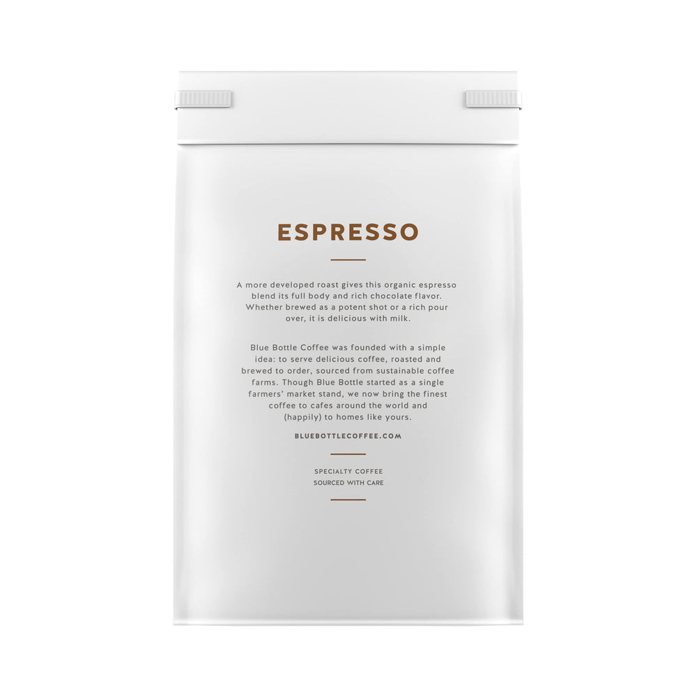 Blue Bottle small-batch roast capturing freshness and vibrant flavor.