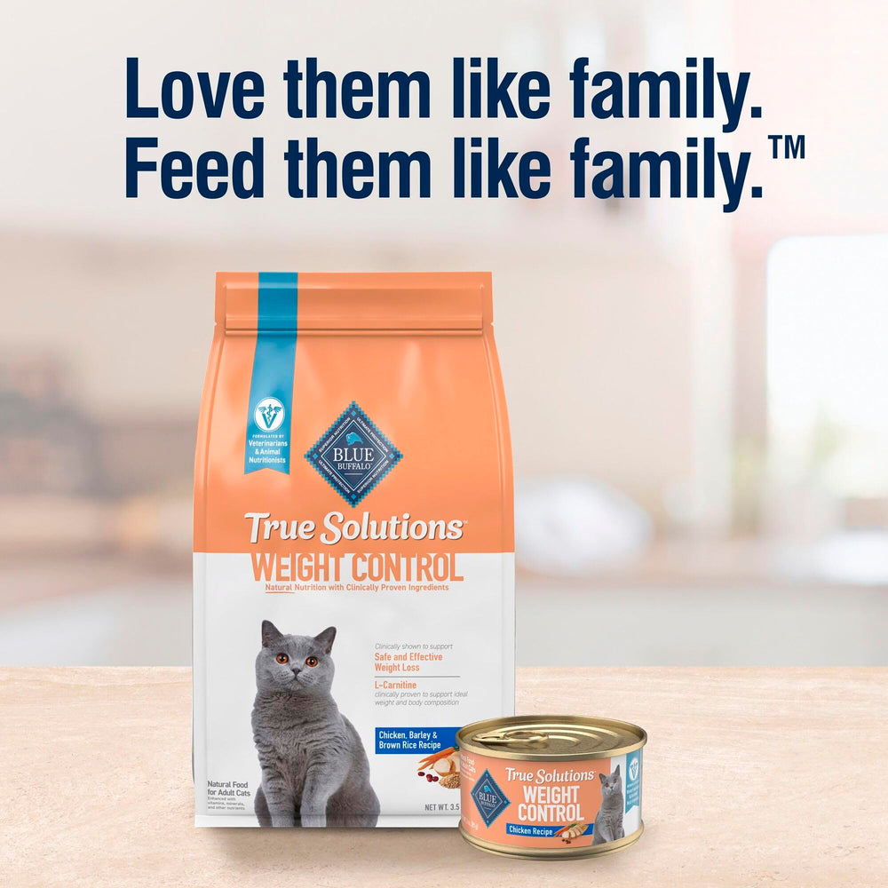 Blue Buffalo 3-oz can serves adult cats seeking weight control.