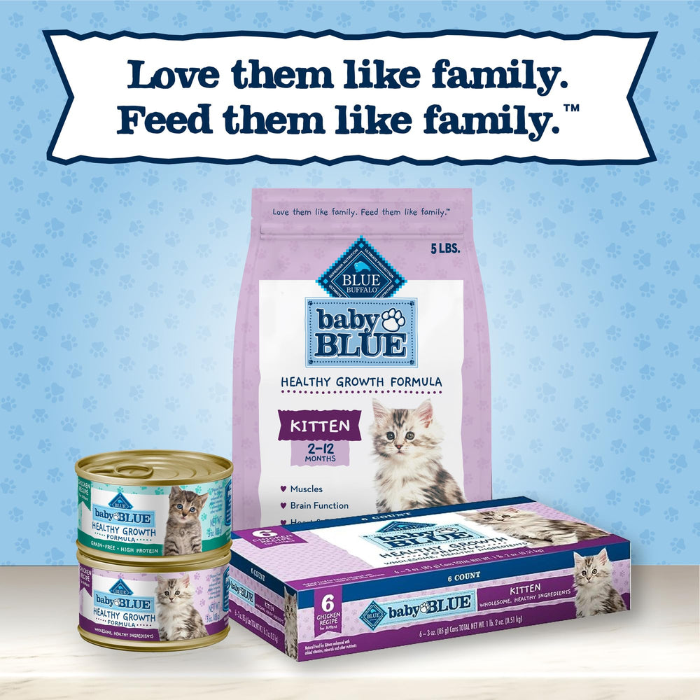 Blue Buffalo Baby BLUE packaging highlights chicken as the first ingredient