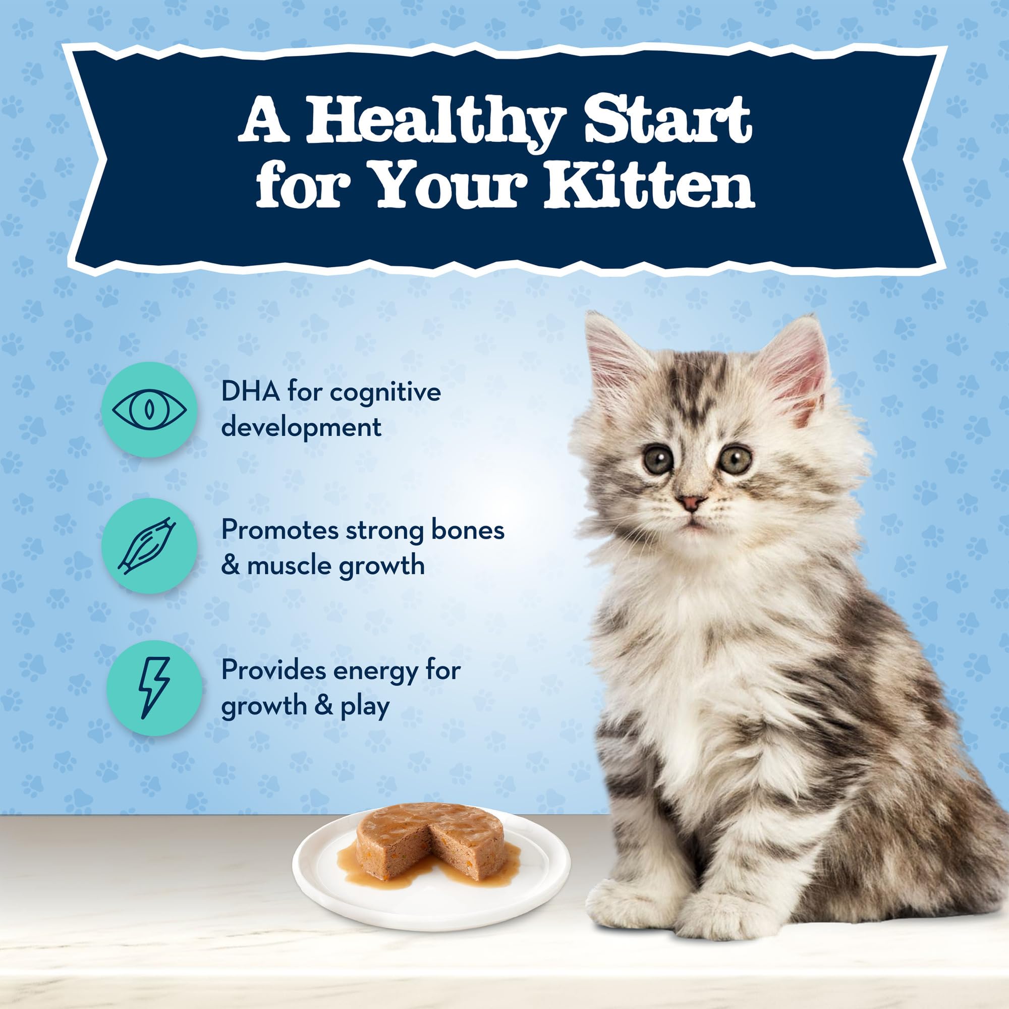 Blue Buffalo Baby BLUE kitten pate salmon package, flavorful option