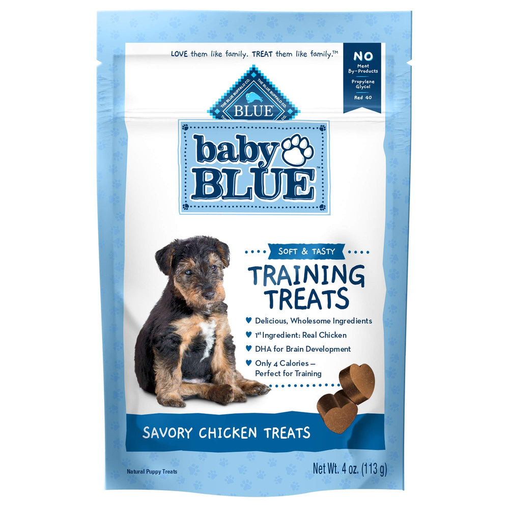 Blue Buffalo Baby BLUE Training Treats DHA badge signals cognitive development support.