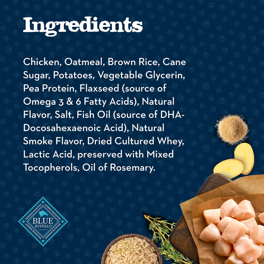 Blue Buffalo Baby BLUE Training Treats no corn, wheat, or soy emblem.