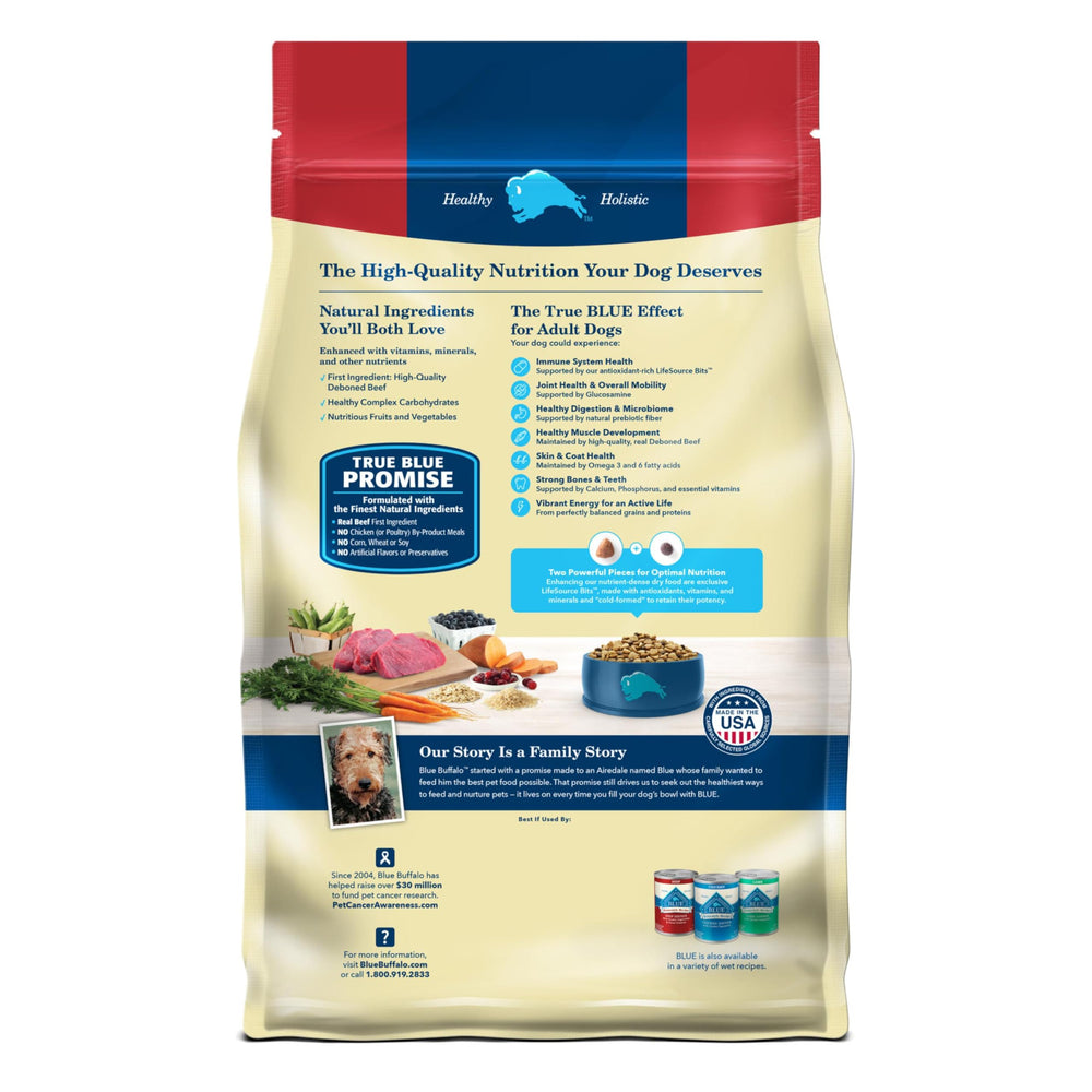 Blue Buffalo Life Protection first-ingredient beef emphasizes premium protein