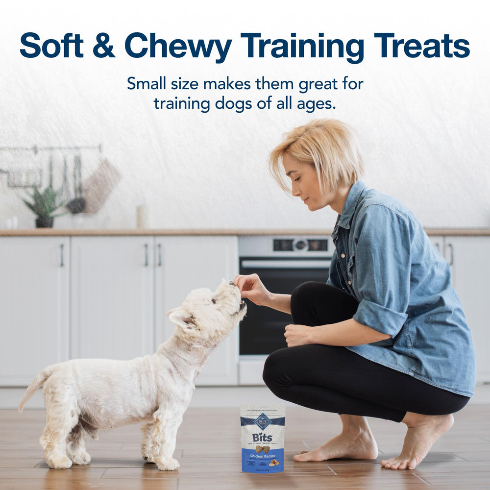 Blue Buffalo Bits chicken soft training treats for dogs.