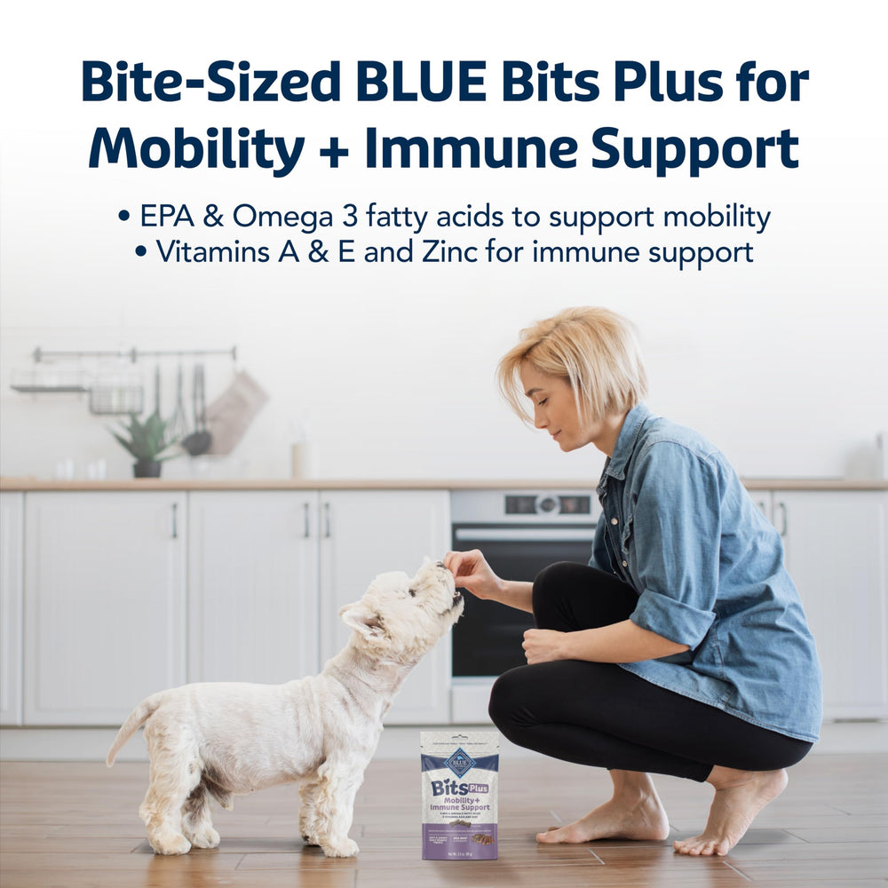 Blue Buffalo Blue Bits Plus soft chewy texture ideal for daily rewards.
