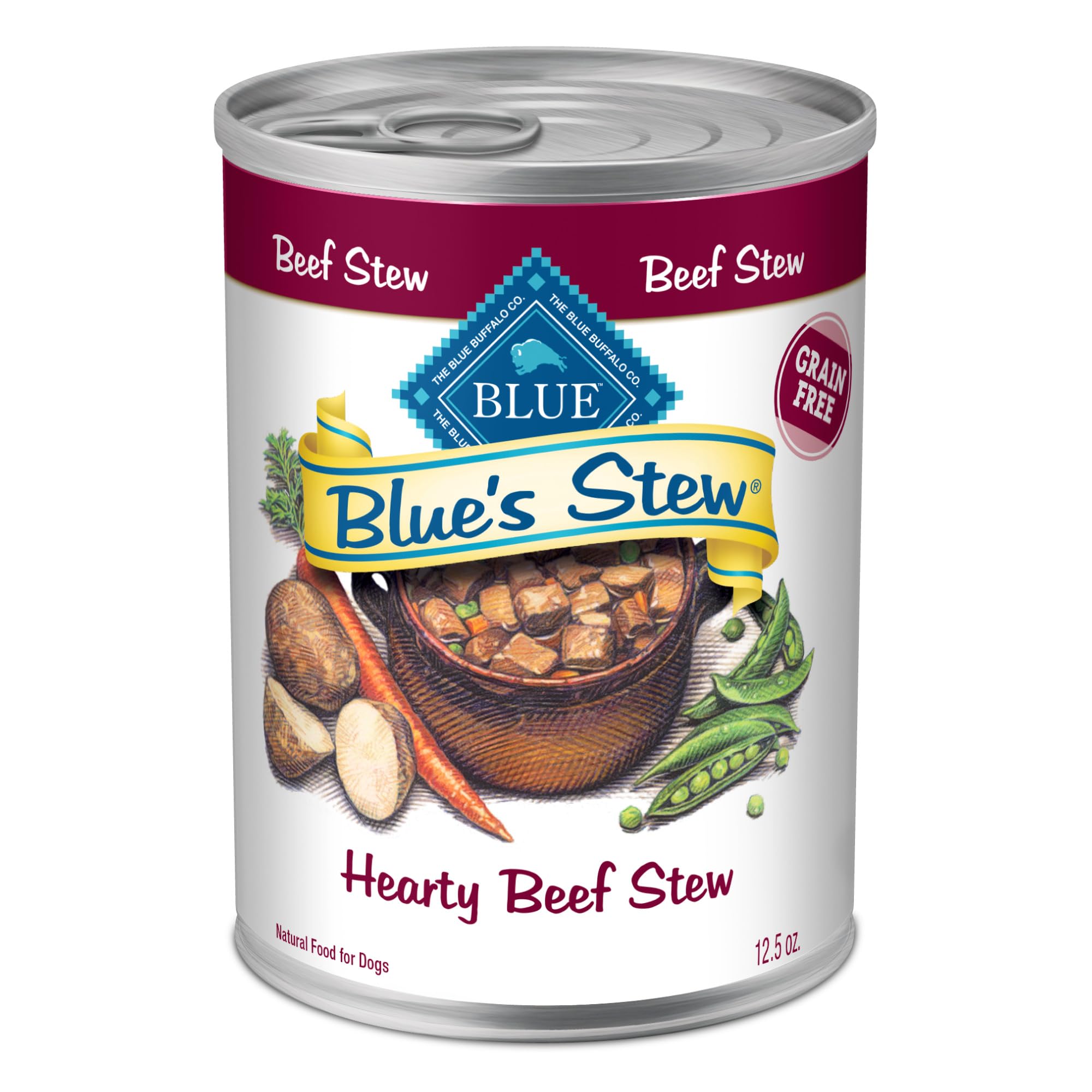 Blue Buffalo Blues Stew beef chunks in gravy for adult dogs