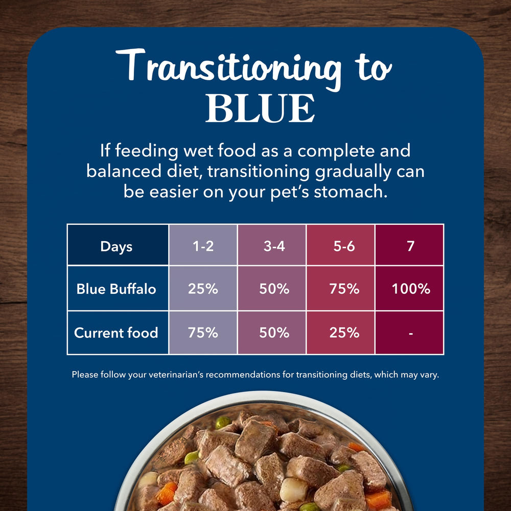 Blue Buffalo Blues Stew Beef, Potatoes, and Carrots showing wholesome ingredients.