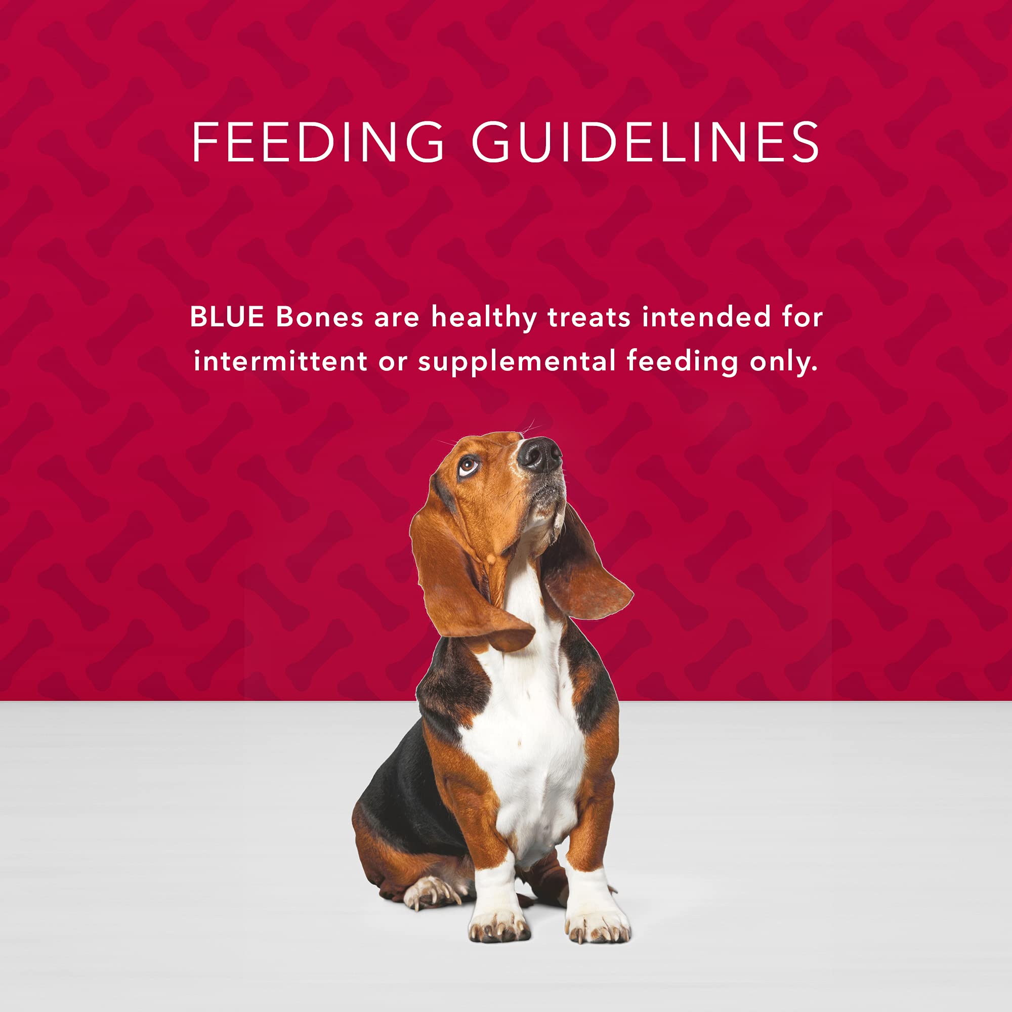 Blue Buffalo Bones ingredient-label closeup confirms natural ingredients and absence of artificial preservatives.