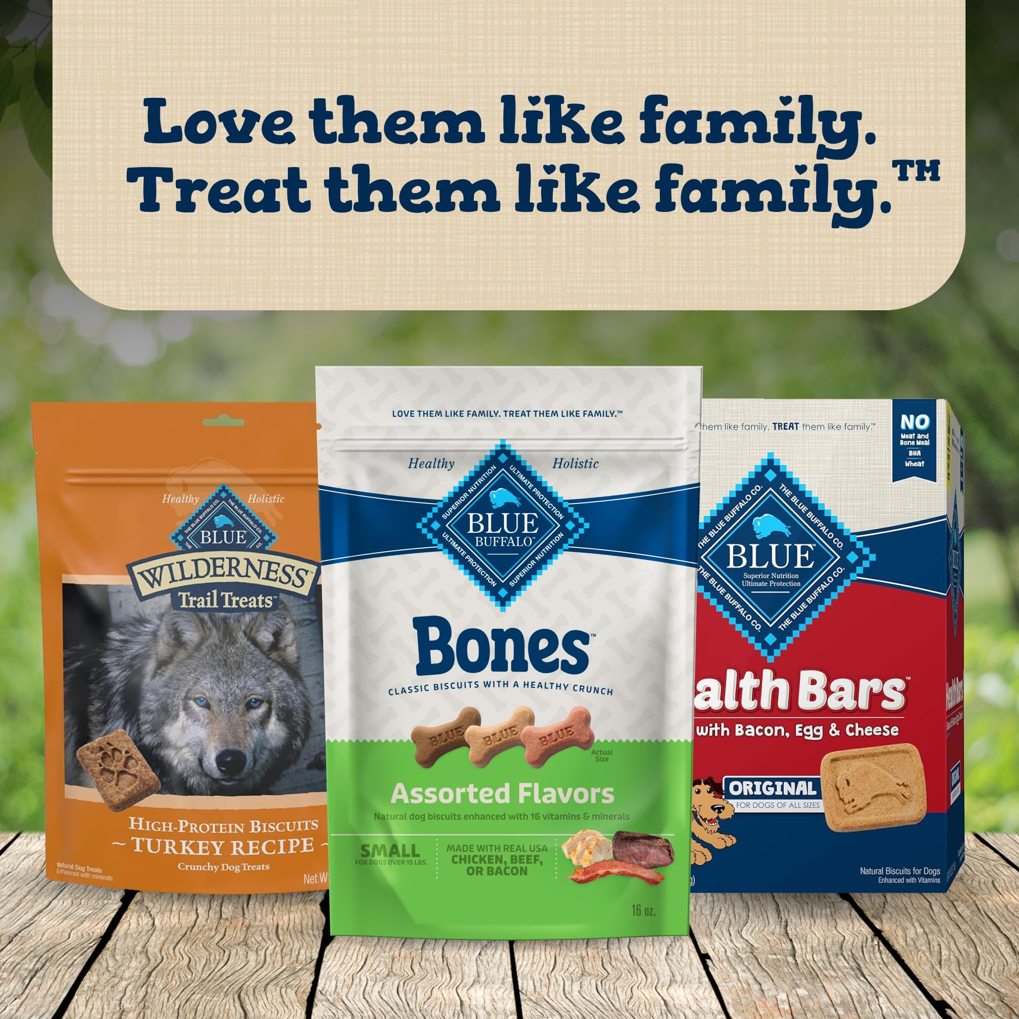Blue Buffalo Bones four-bag pack highlights convenient training snack options.