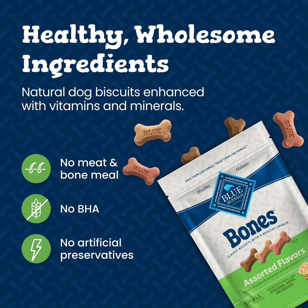 Blue Buffalo Bones small-dog size bites fit for quick rewards.