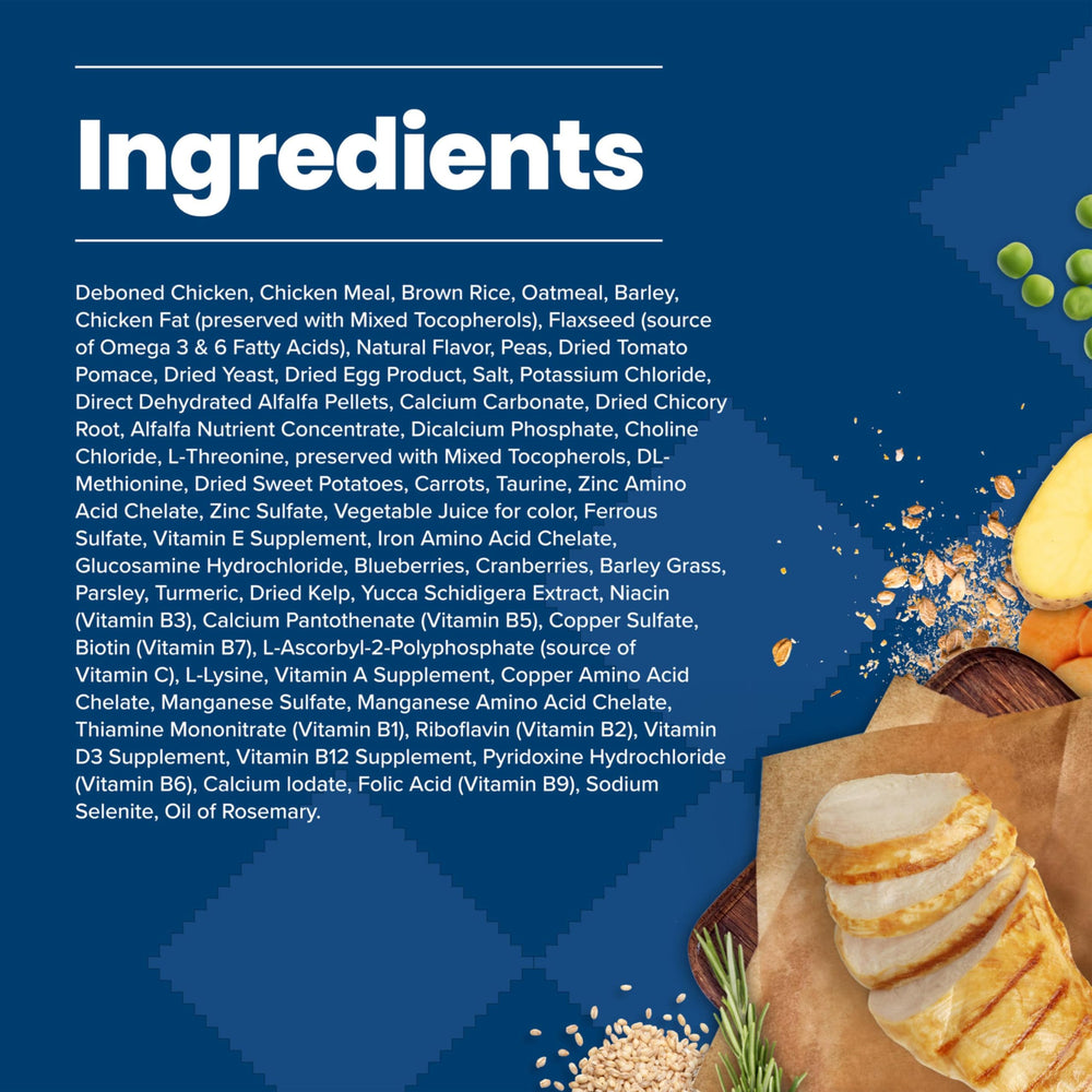 Blue Buffalo brown rice ingredient panel showcasing wholesome grains