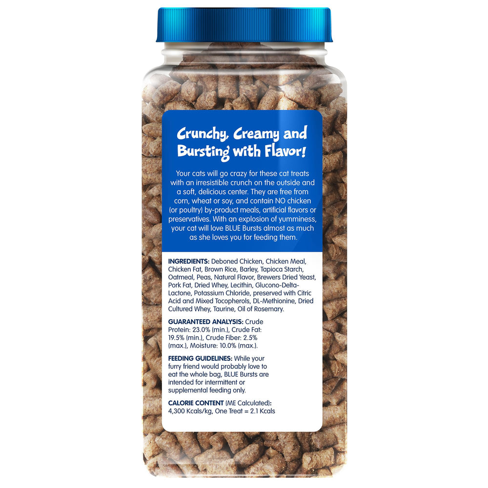 Blue Buffalo Bursts outside crunch with creamy inside for dual texture appeal.