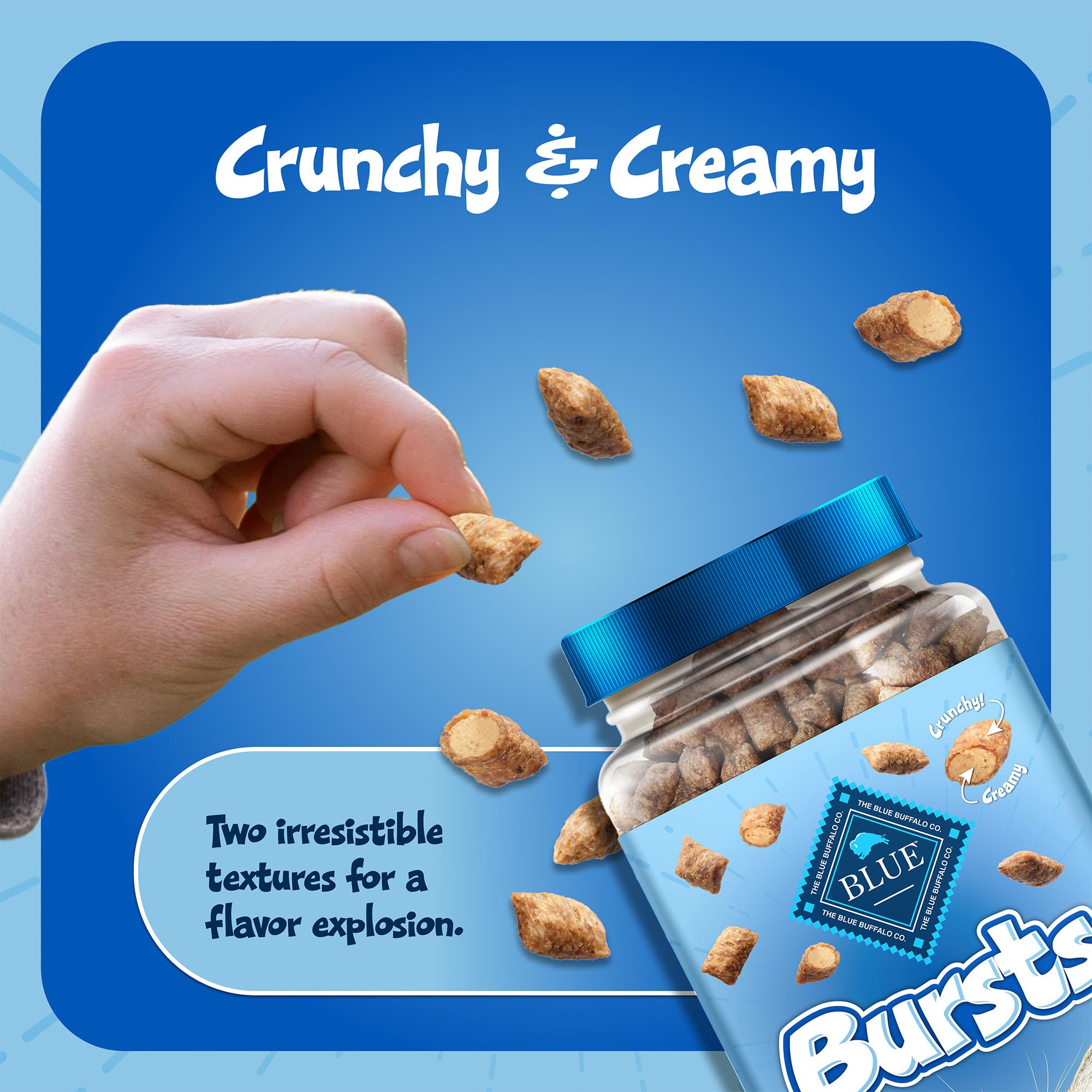 Blue Buffalo Bursts two-textures dual-texture cat treat visual.