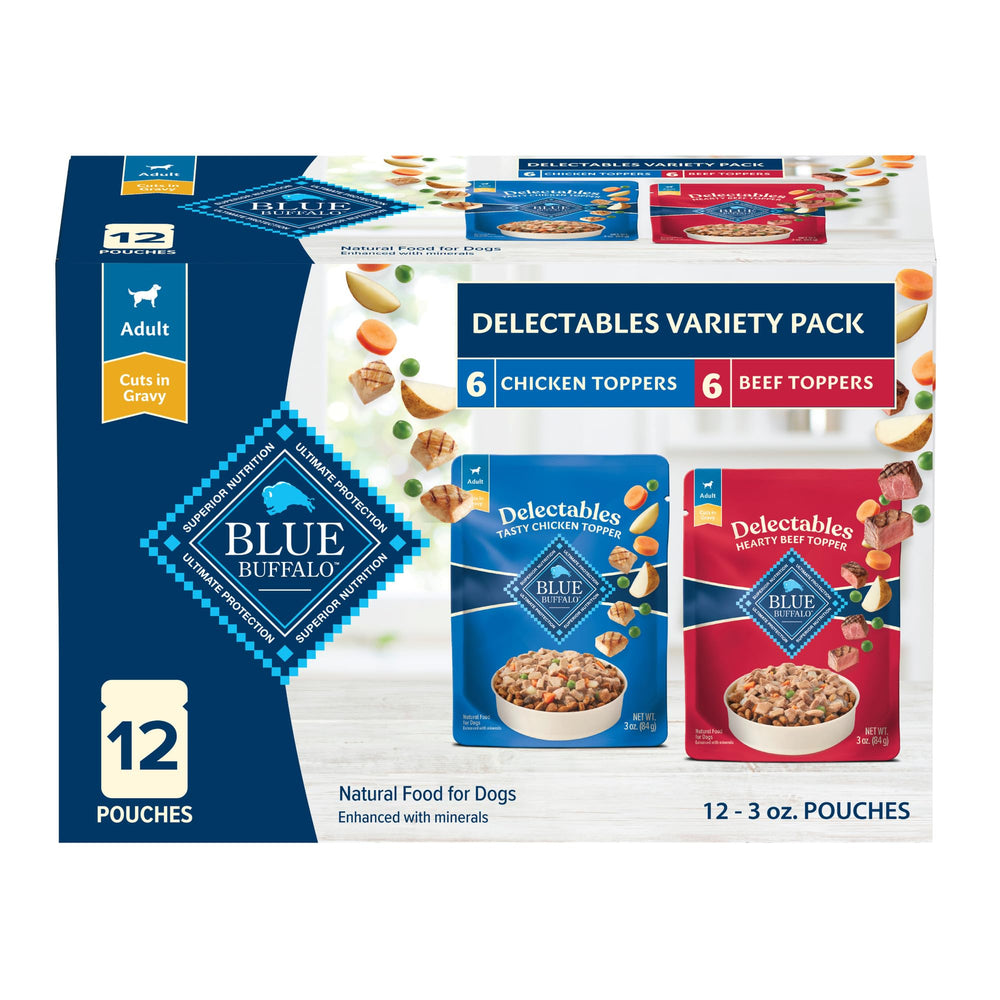Blue Buffalo Delectables Tasty Chicken Pouch – real chicken topper to enhance dry kibble.