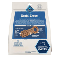 Blue Buffalo Dental Chews with 50 ridges and grooves promote dental cleaning