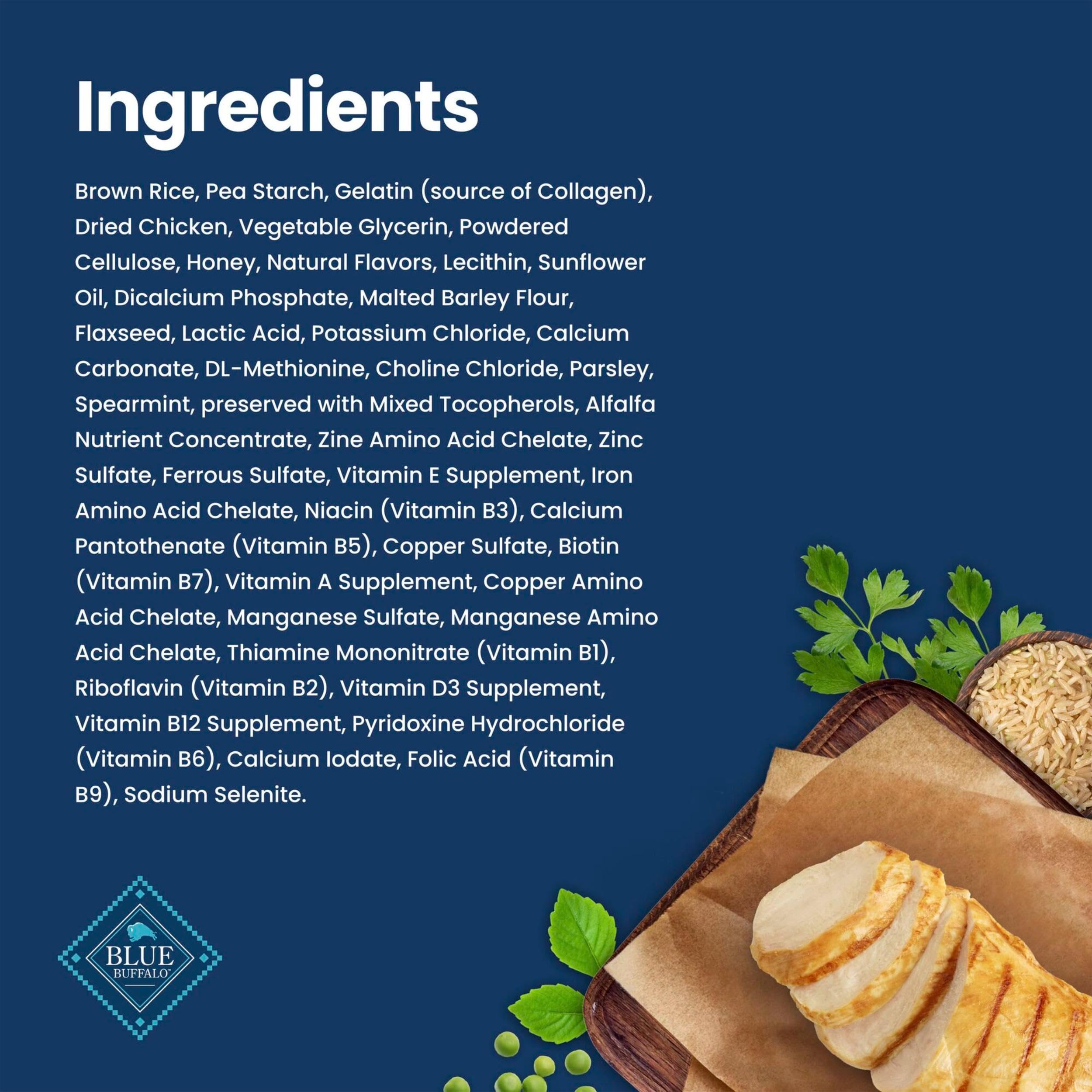 Blue Buffalo Dental Chews contain no artificial flavors or preservatives