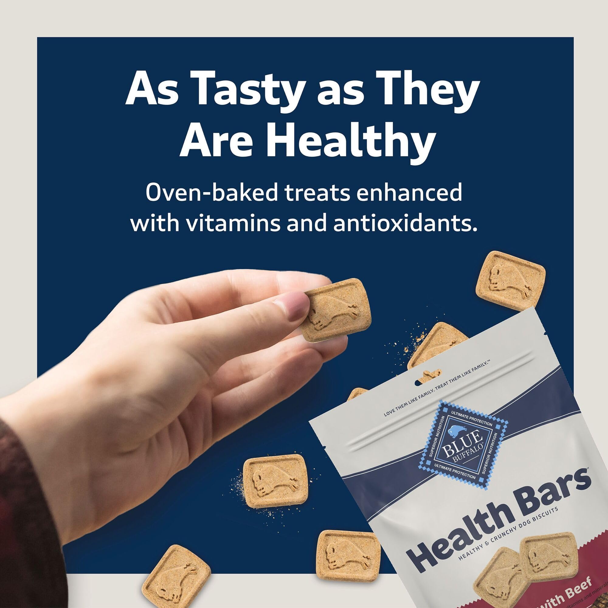 Blue Buffalo Health Bars 16oz bag for easy portioning and sharing.