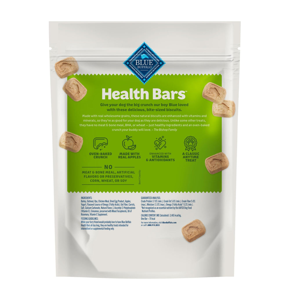 Blue Buffalo Health Bars mini biscuits oven-baked crunch texture close-up
