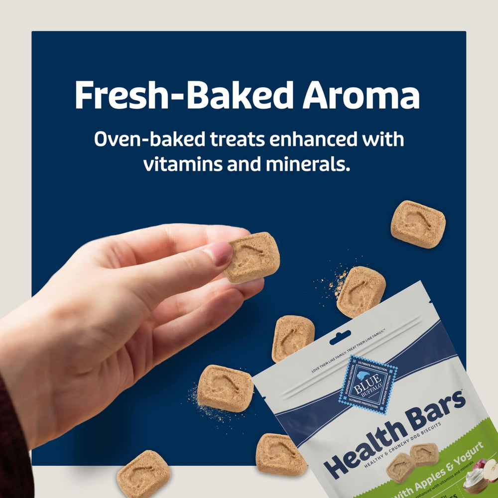 Blue Buffalo Health Bars image emphasizes no corn wheat soy
