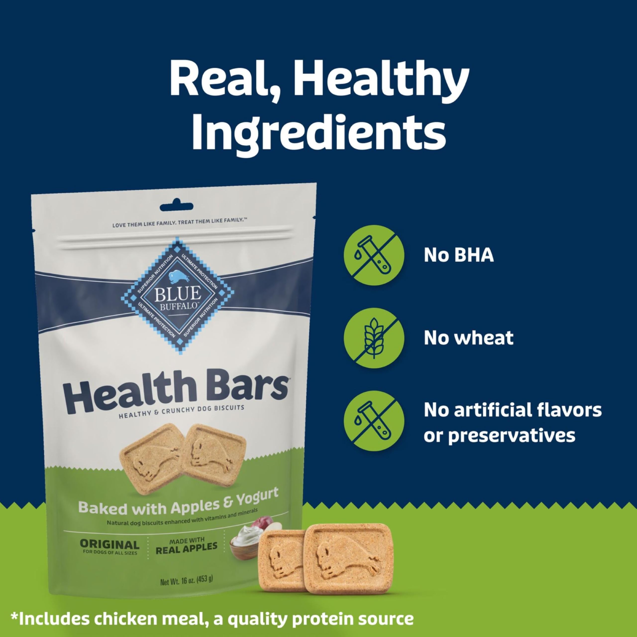 Blue Buffalo Health Bars omega-3 antioxidants banner highlights nutrients