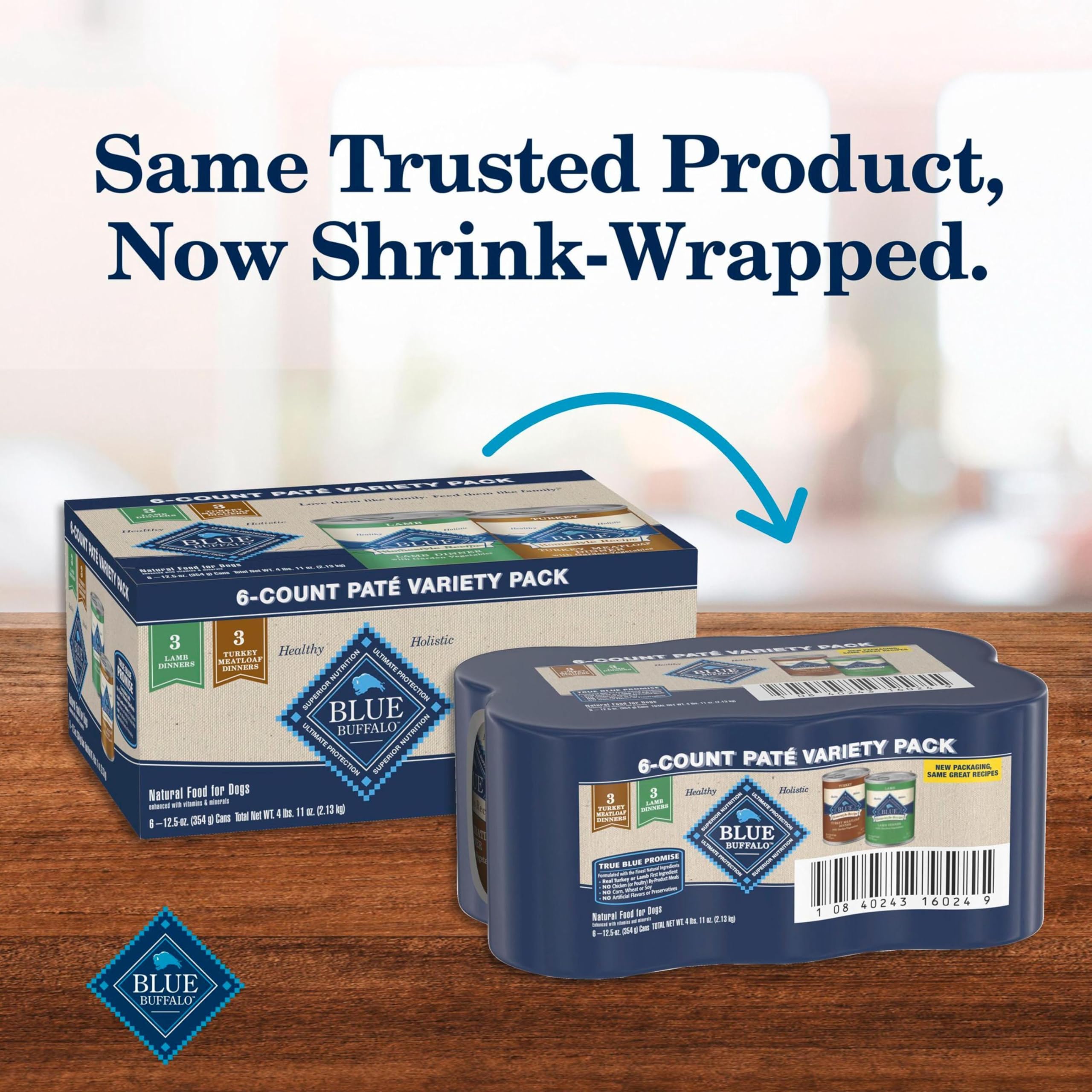 Blue Buffalo Homestyle real meat first ingredient emphasizes quality ingredients dogs love