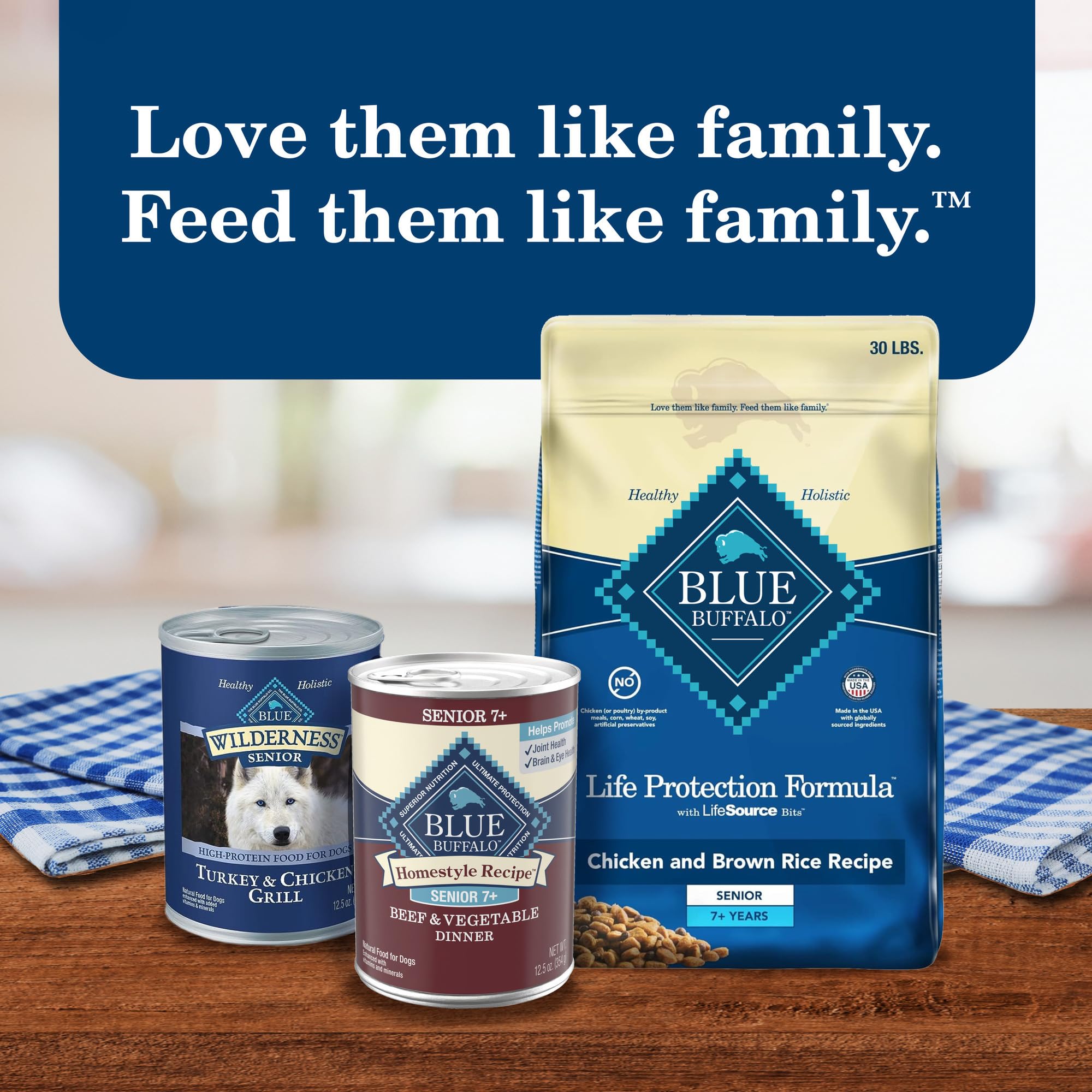 Serving idea: Blue Buffalo Homestyle Senior with garden vegetables on a plate