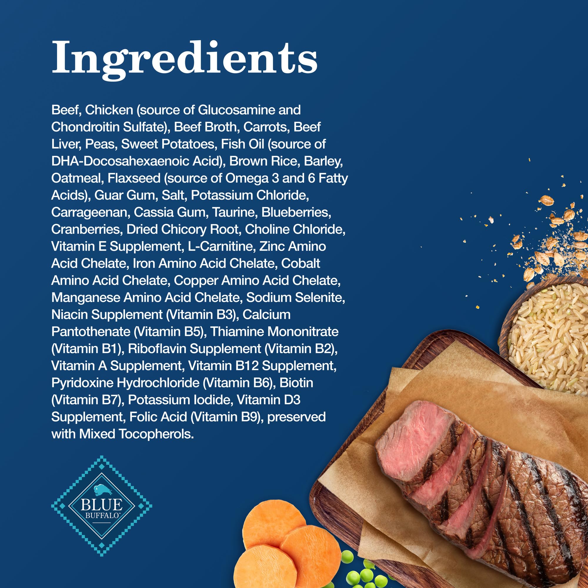 Glucosamine and chondroitin icon in Blue Buffalo Homestyle Senior formula for joint support