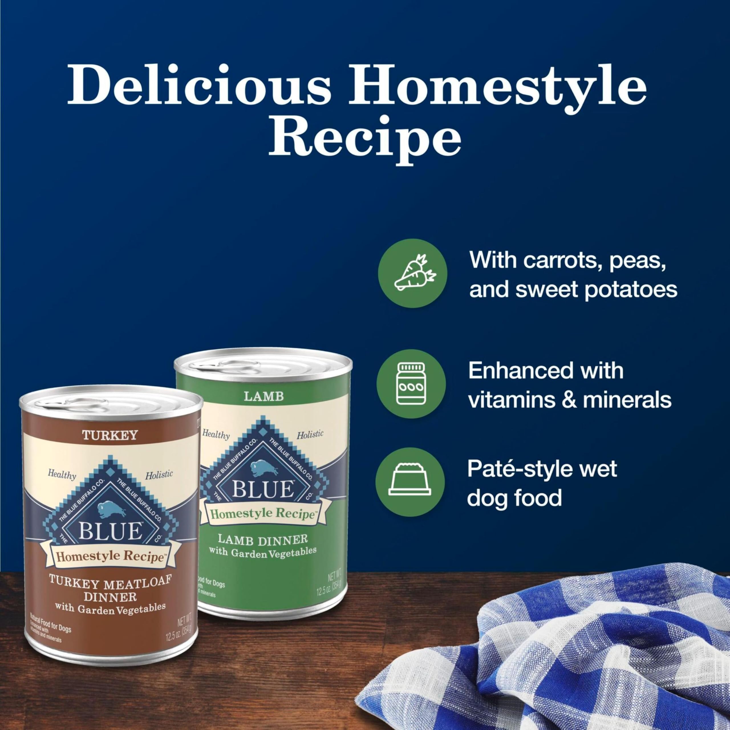 Blue Buffalo Homestyle soft texture close-up highlights easy chewing