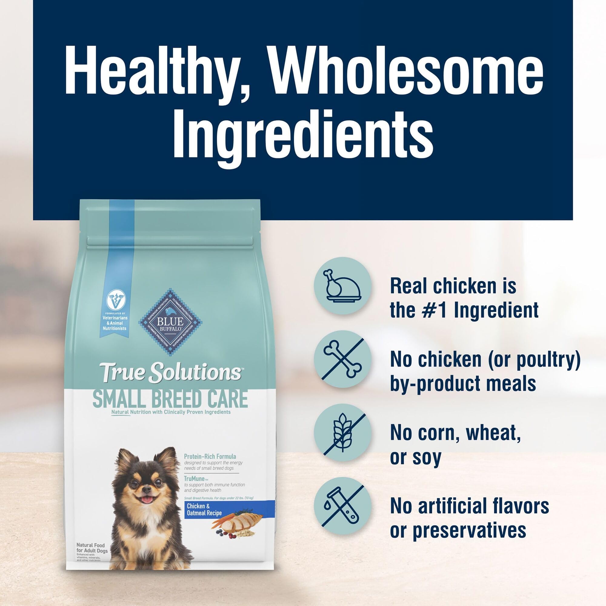 Blue Buffalo ingredient panel highlights natural nutrition.