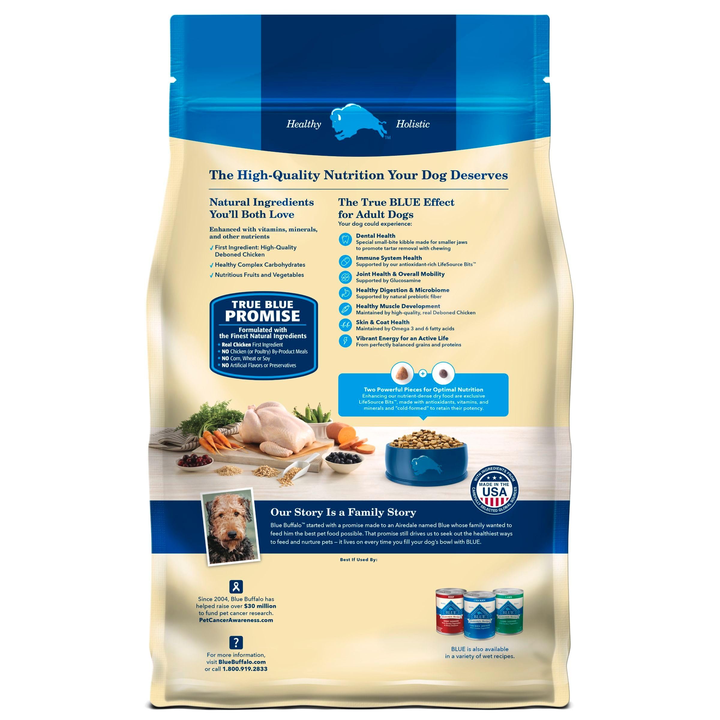 Close-up of small-bite kibble designed for easier chewing and palatability.