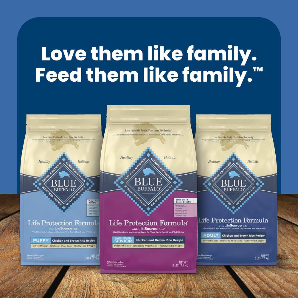 Blue Buffalo Life Protection Small Breed Senior nutrition facts panel close-up