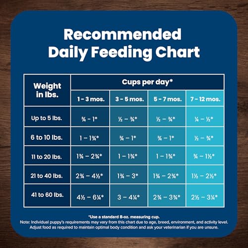 Blue Buffalo natural-puppy-diet close-up showing fruits and vegetables ingredients.