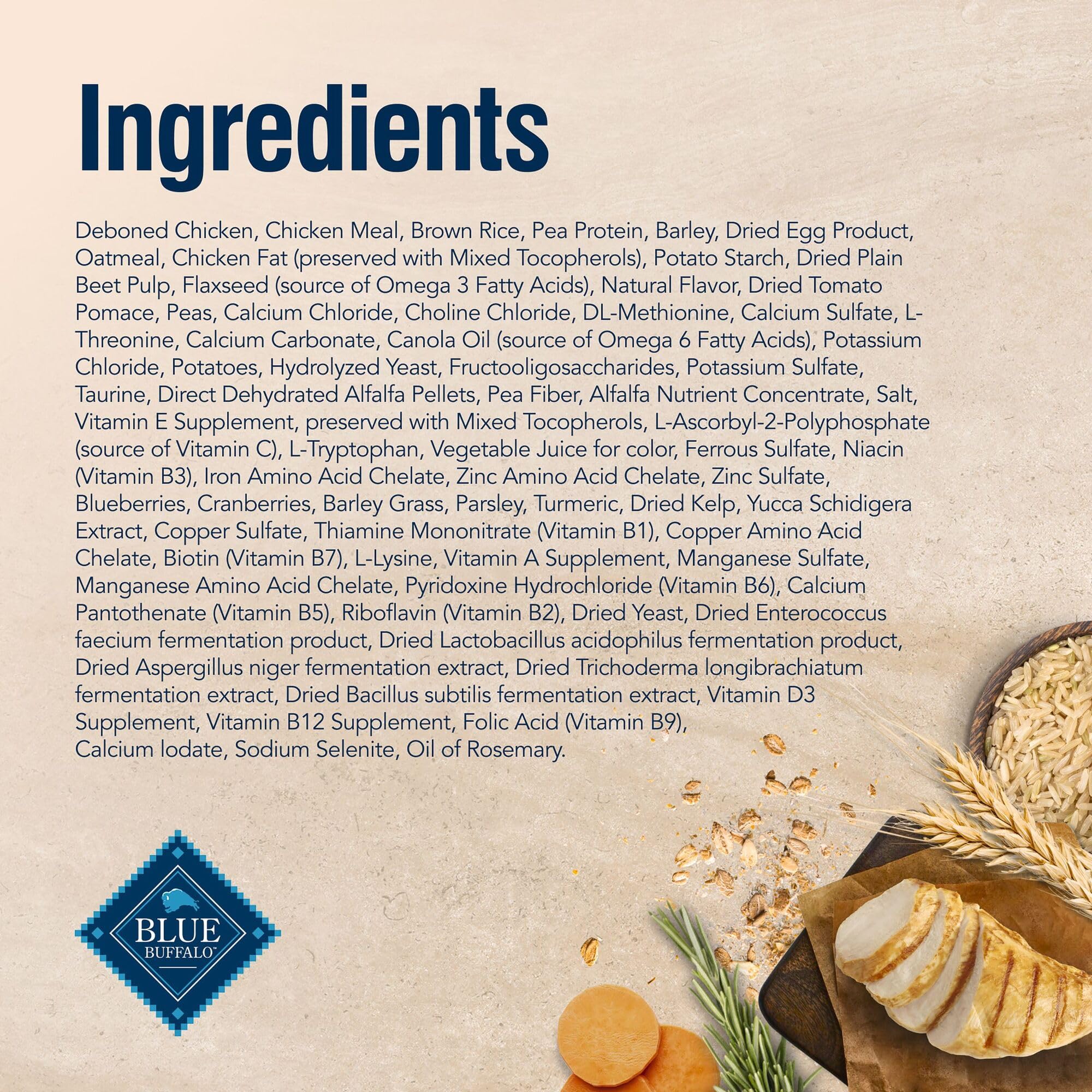 Blue Buffalo True Solutions label indicates no poultry by-product meals.