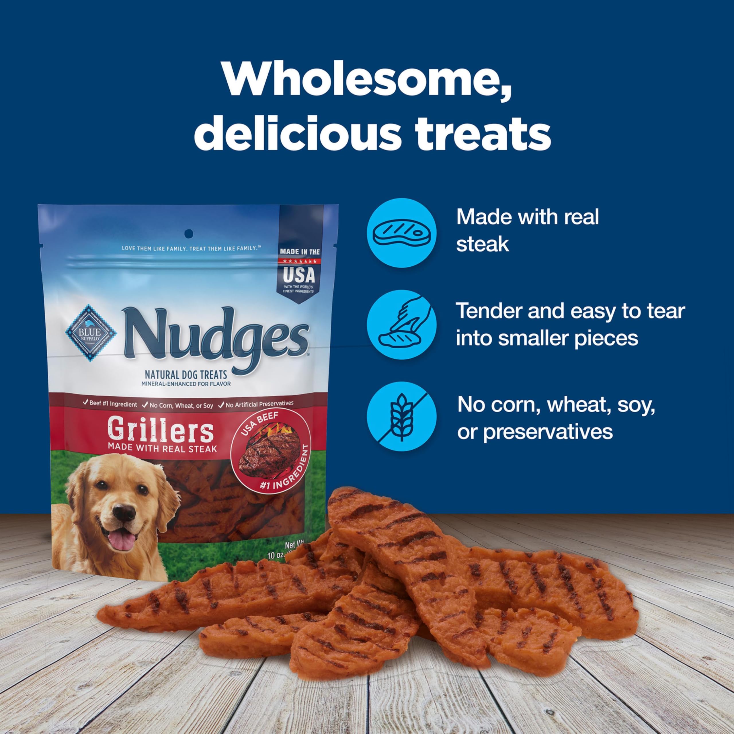 Blue Buffalo Nudges Grillers packaging varies across packs