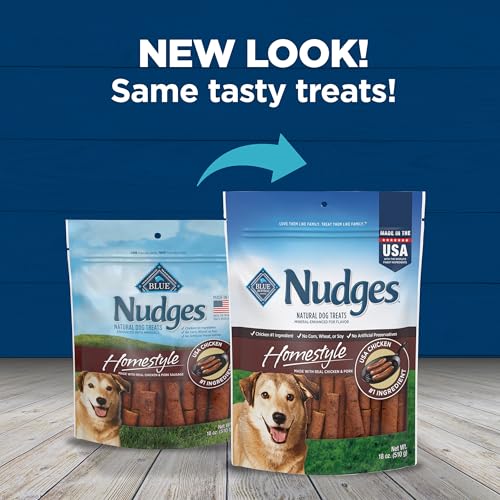 Blue Buffalo Nudges 18oz bag suggests convenient, shareable portions.
