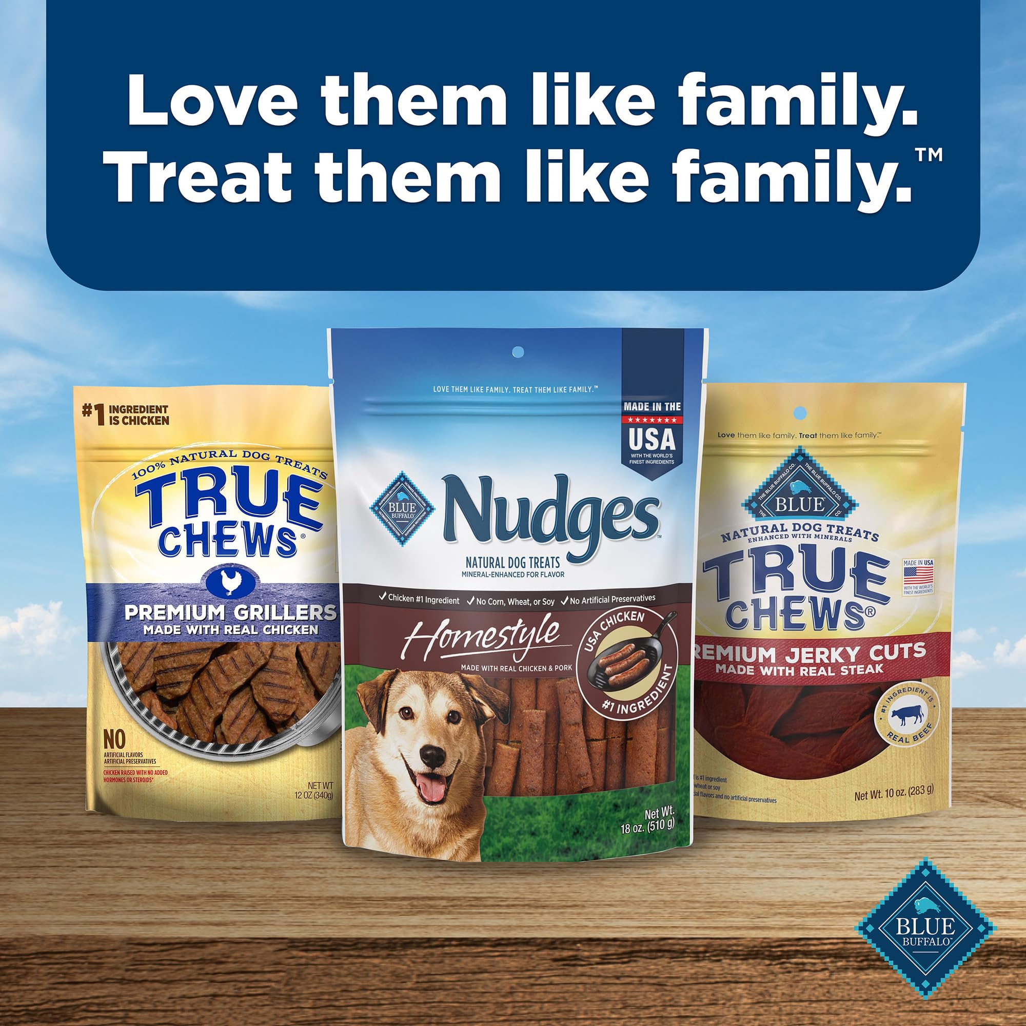 Blue Buffalo Nudges Homestyle natural formulation avoids poultry by-products.