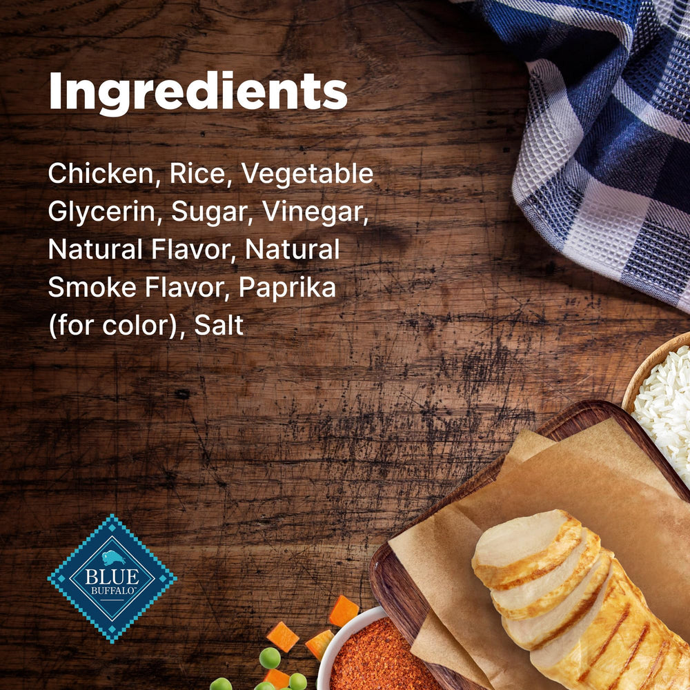 Blue Buffalo Nudges Jerky Bites wholesome ingredients with no artificial preservatives.