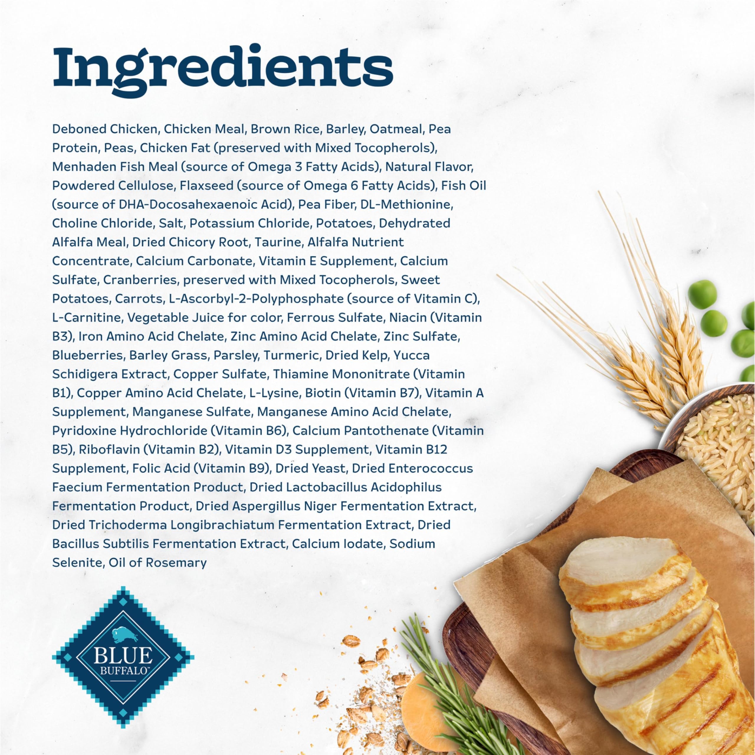 Blue Buffalo Tastefuls no artificial flavors or preservatives label.