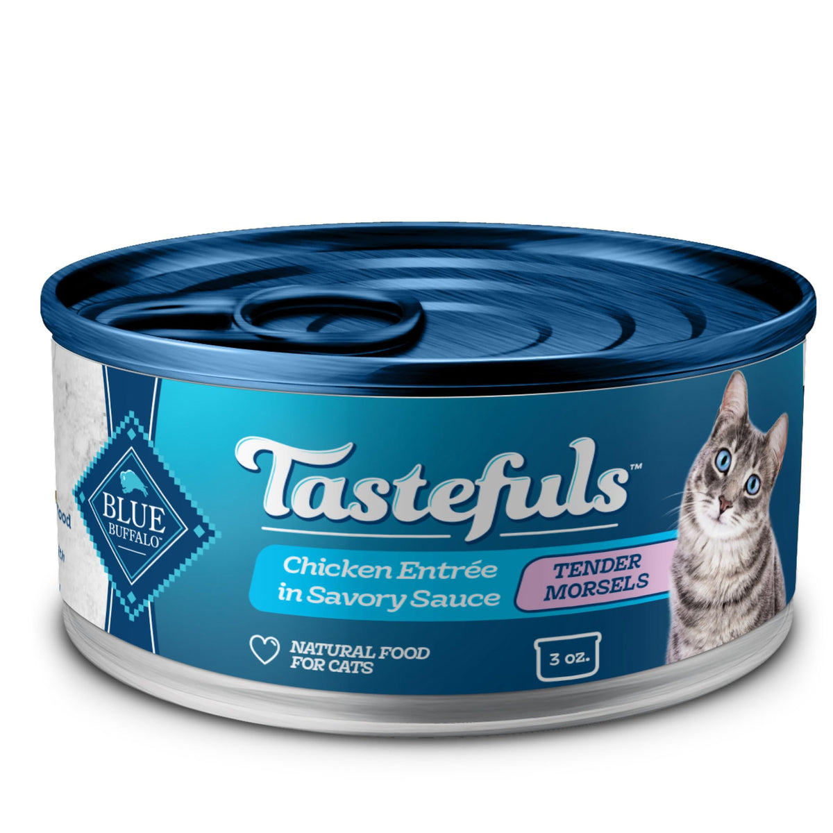 Blue Buffalo Tastefuls chicken entree 3oz can in 24-pack, convenient daily feeding