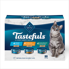Blue Buffalo Tastefuls chicken pate can highlights real chicken as the main ingredient for flavorful meals.